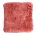 Deerlux Genuine Australian Lamb Fur Sheepskin Square Pillow Cover 16 in., Coral QI003482C